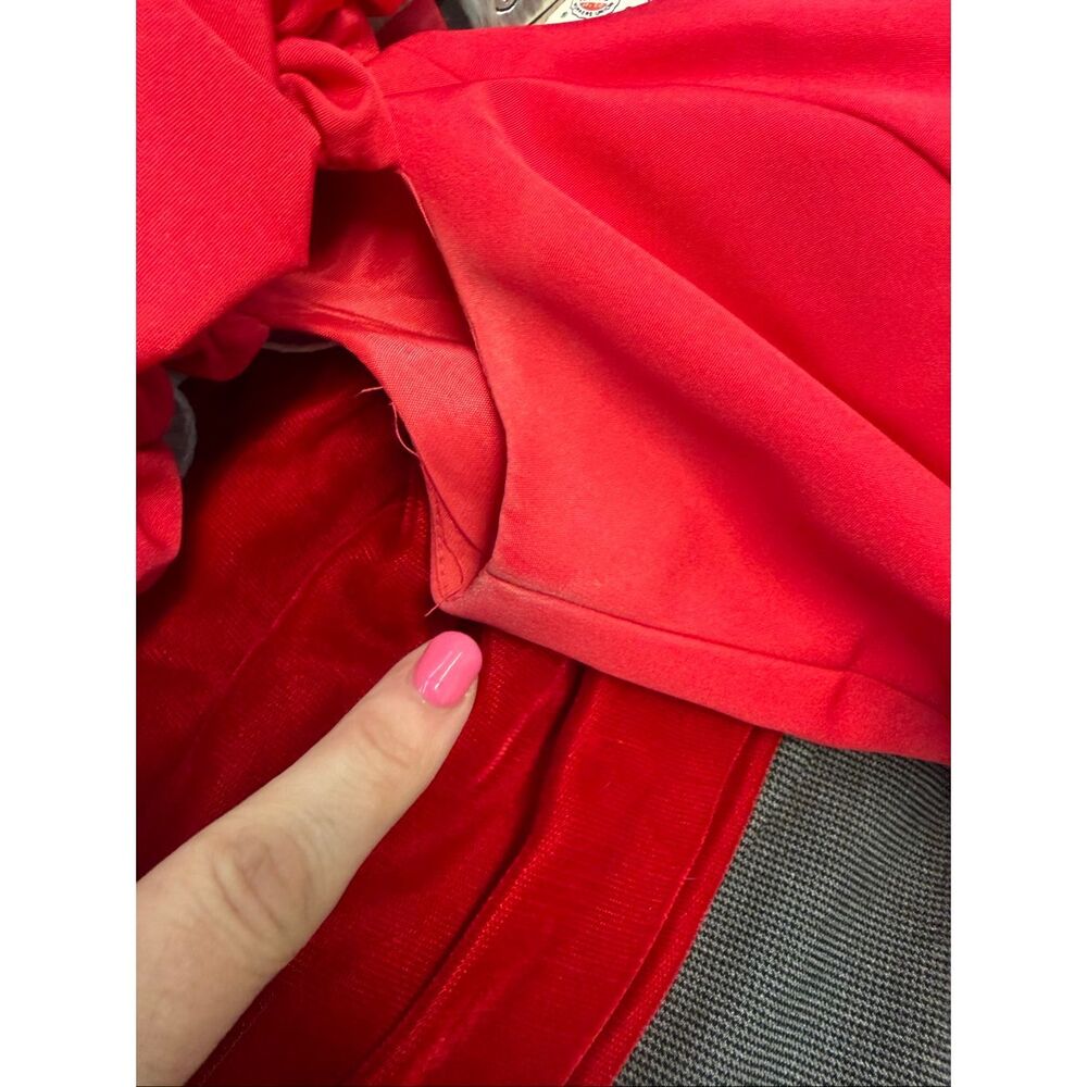 Darcy Vintage 80’s Red Dress Women’s Size Medium Prom Special Occasion Puffed Ru - Picture 9 of 11